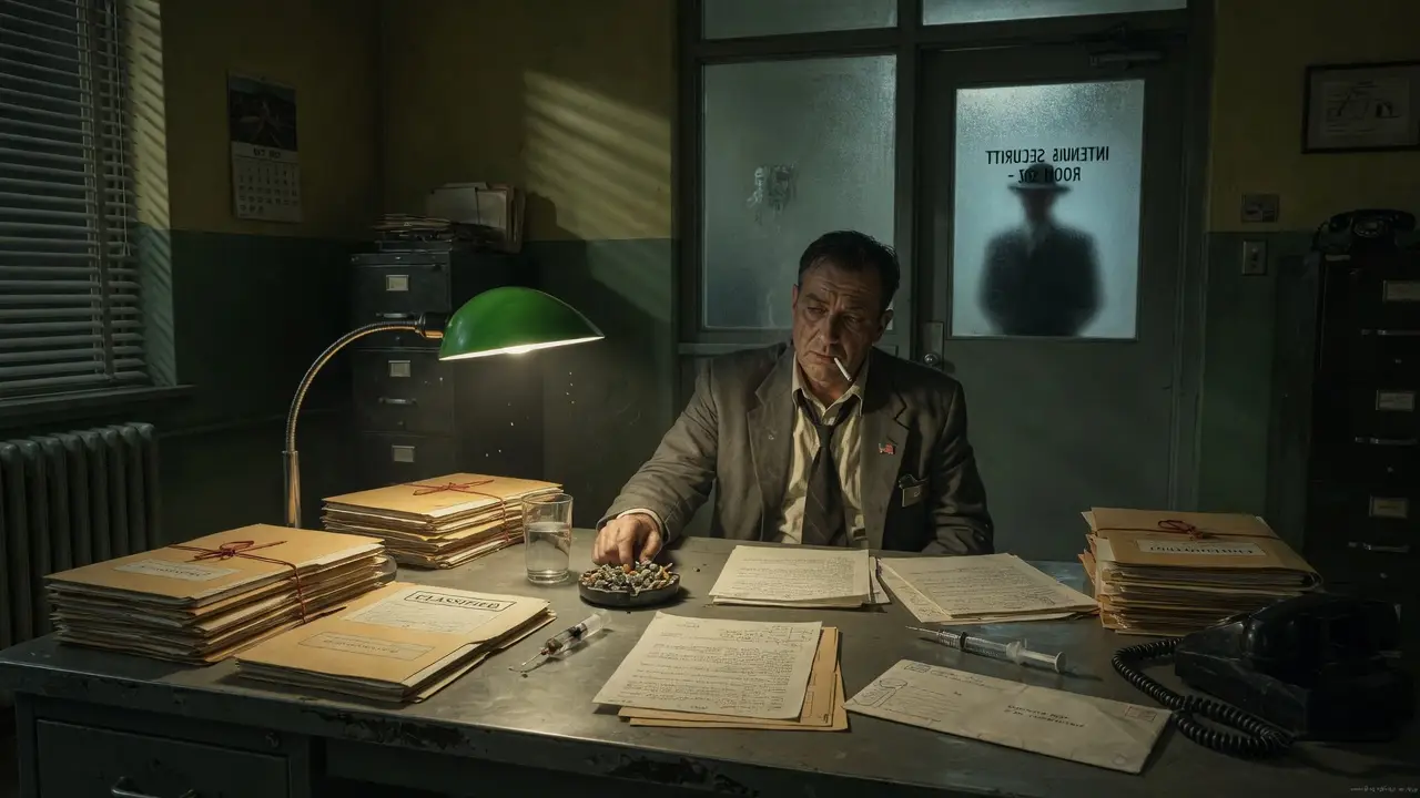 1950s Government Office At Night