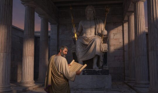 Ancient Greek marble temple Zeus