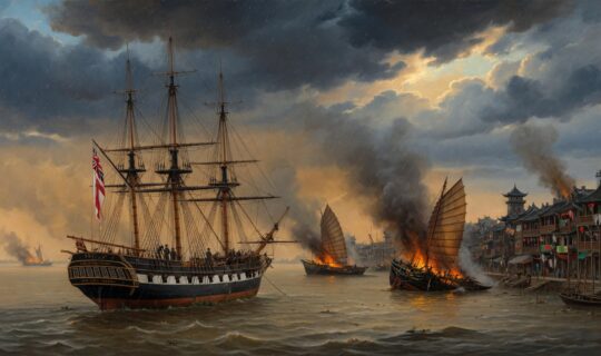 British vessels and traditional Chinese junk
