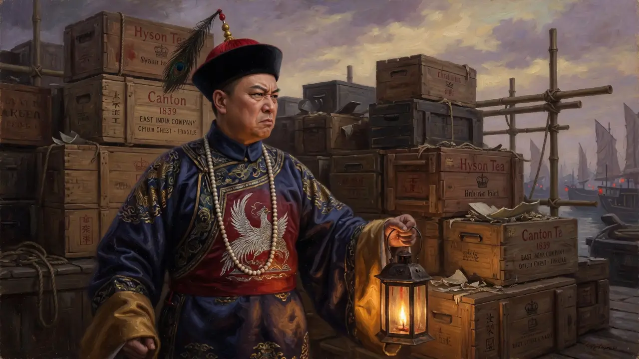 Chinese imperial official in full Qing dynasty robes Chinese Imperial Official In Full Qing Dynasty Robes
