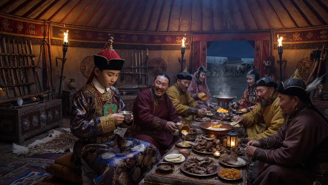 Chinese prince raised at mongol banquet Chinese prince raised at mongol banquet