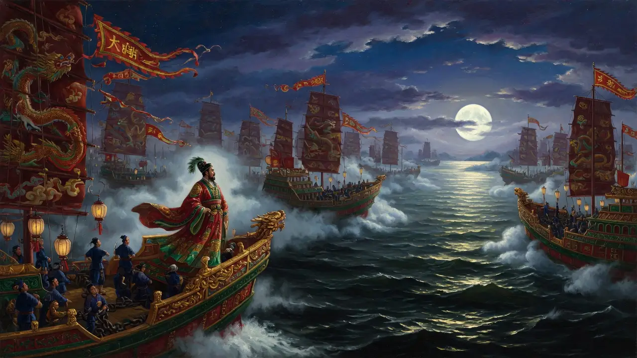 Chinese treasure ships across ocean Chinese Treasure Ships Across Ocean