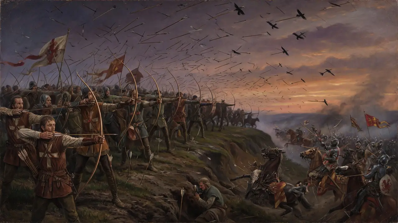 English and Welsh longbowmen Battle of Crecy 1346 English and Welsh longbowmen Battle of Crecy 1346