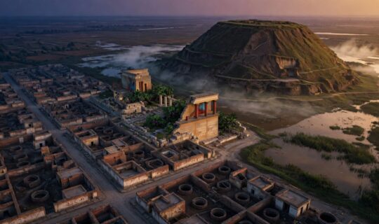 Indus Valley city at dusk