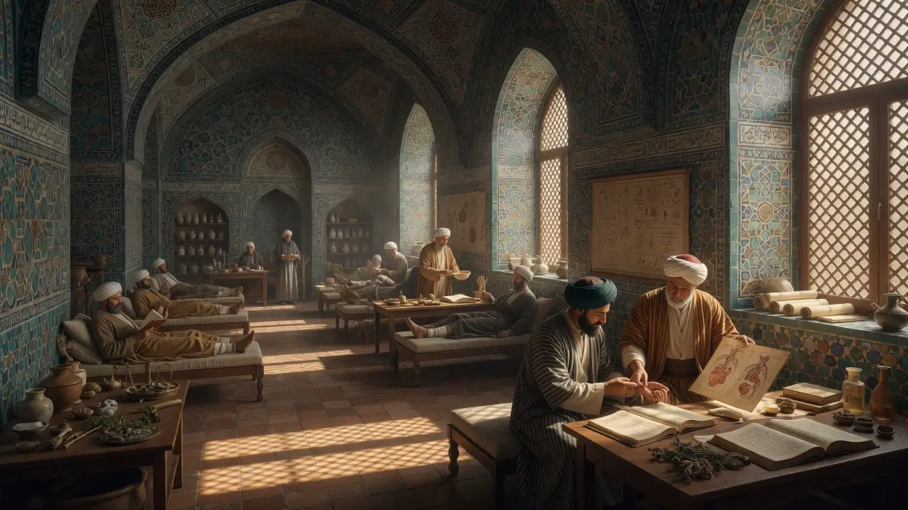 Islamic Hospital Interior 9th Century Baghdad