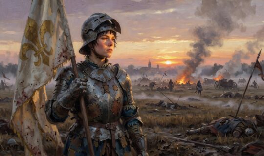 Joan Of Arc In Worn Plate Armor