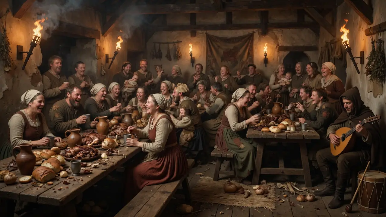 Life in the Dark Ages At table