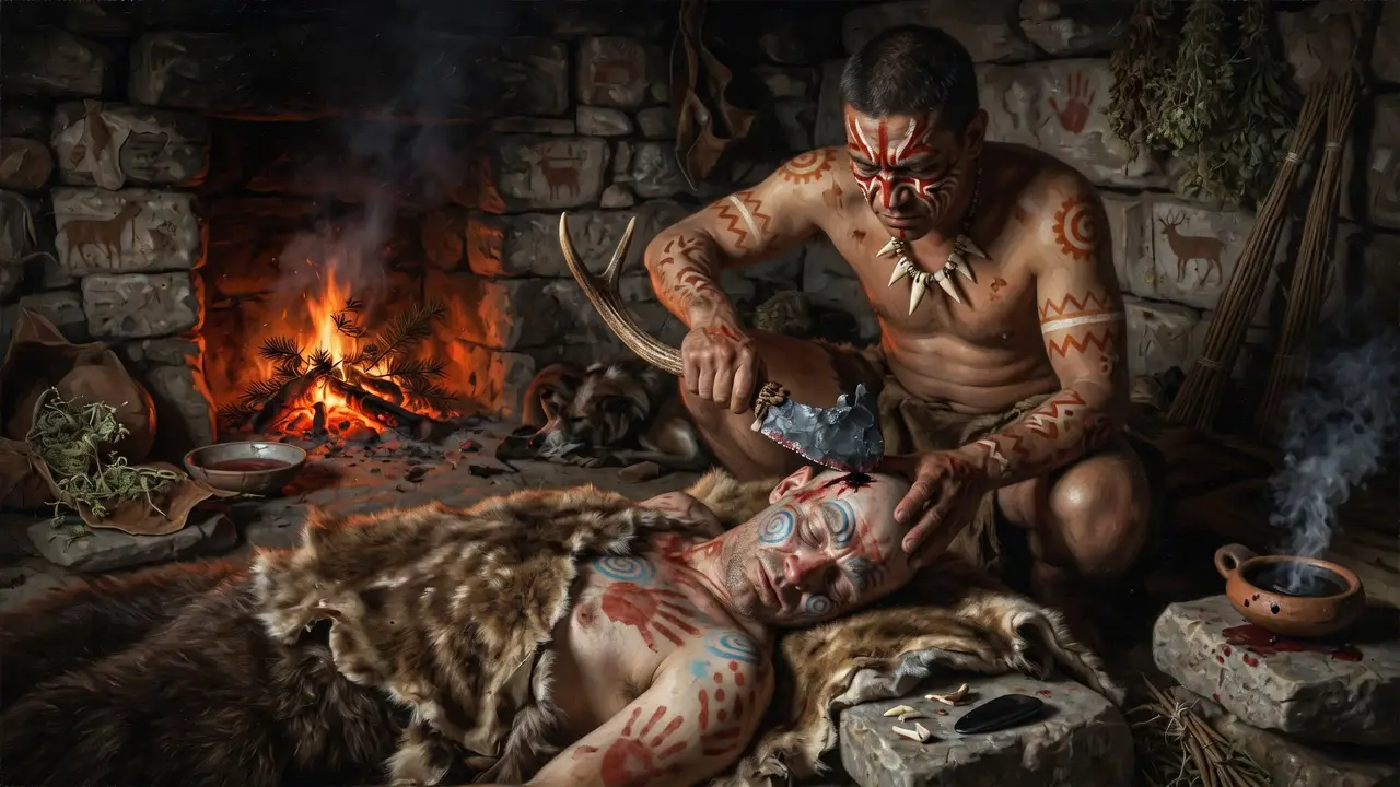 Neolithic Surgeon Performing Trepanation