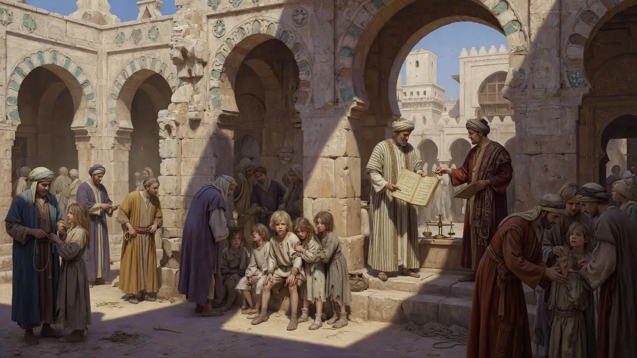 North African slave market in the early 13th century North African Slave Market In The Early 13th Century