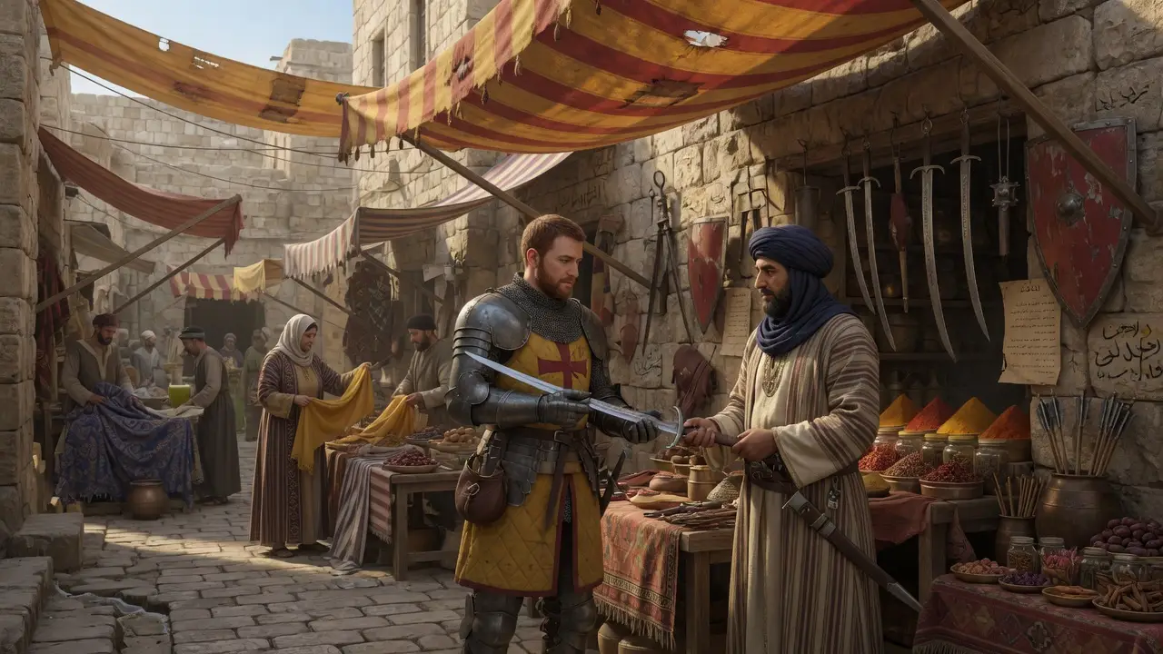 Syrian marketplace 12th century Crusader era