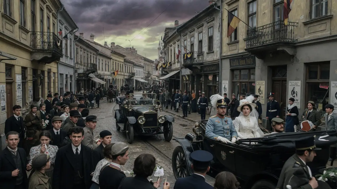 A Royal Car On A Narrow Sarajevo Street
