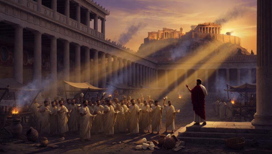 ancient Athenian agora at golden hour The Real Origins of Democracy Were Deeply Undemocratic
