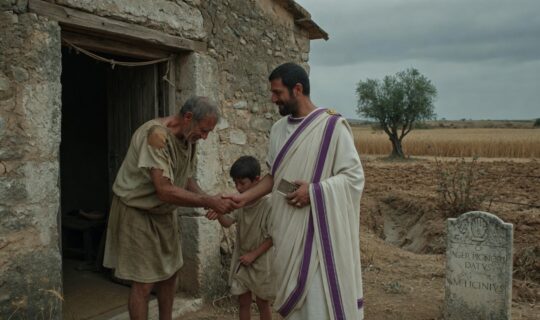 ancient Roman farmer in tunic ancient Roman farmer in tunic