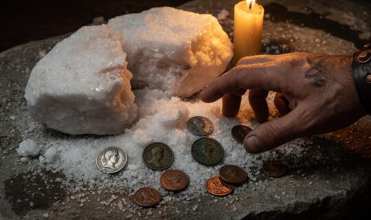 ancient salt blocks and Roman coins