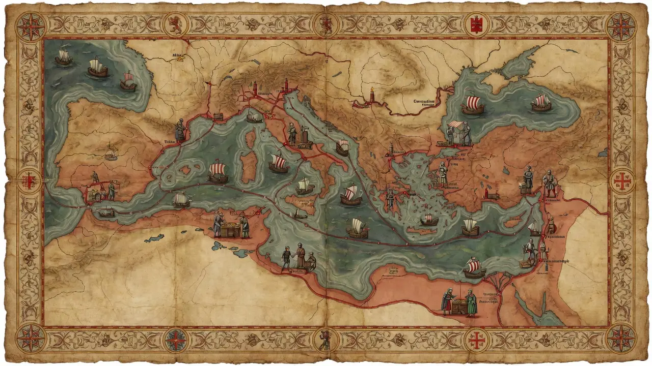 map of the medieval Mediterranean