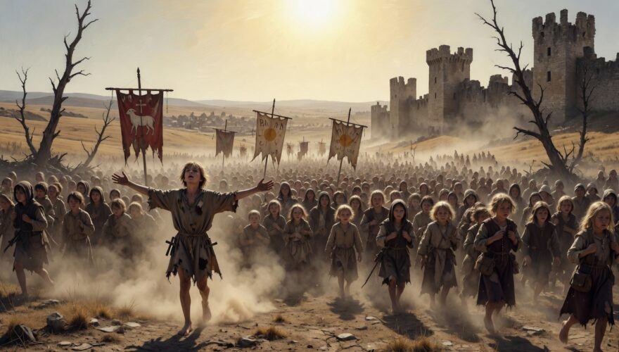 medieval children and young peasants marching The Children’s Crusade Was Even Darker Than You Think