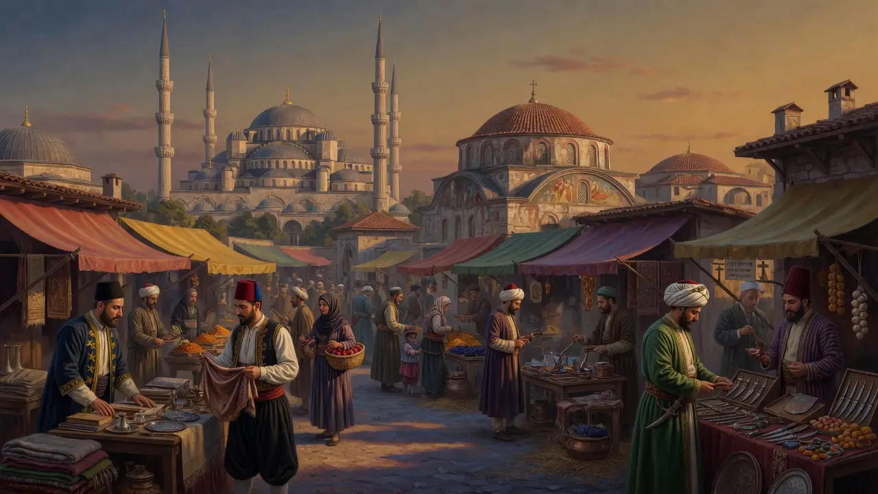 sixteenth century Ottoman marketplace Istanbul Sixteenth Century Ottoman Marketplace Istanbul