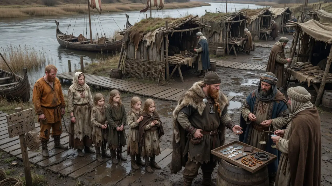 Slave Market In A Norse Trading Settlement