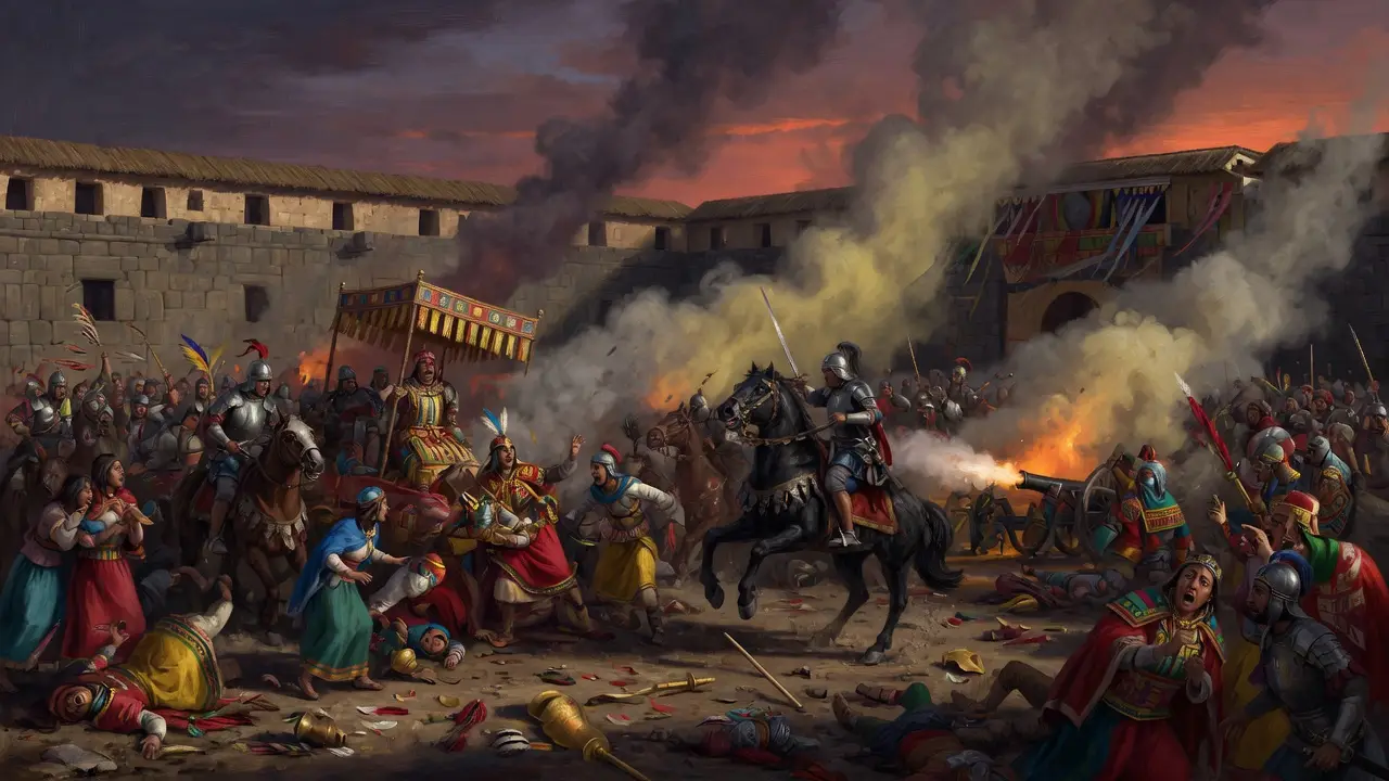 Spanish Cavalry In Cajamarca Peru 1532