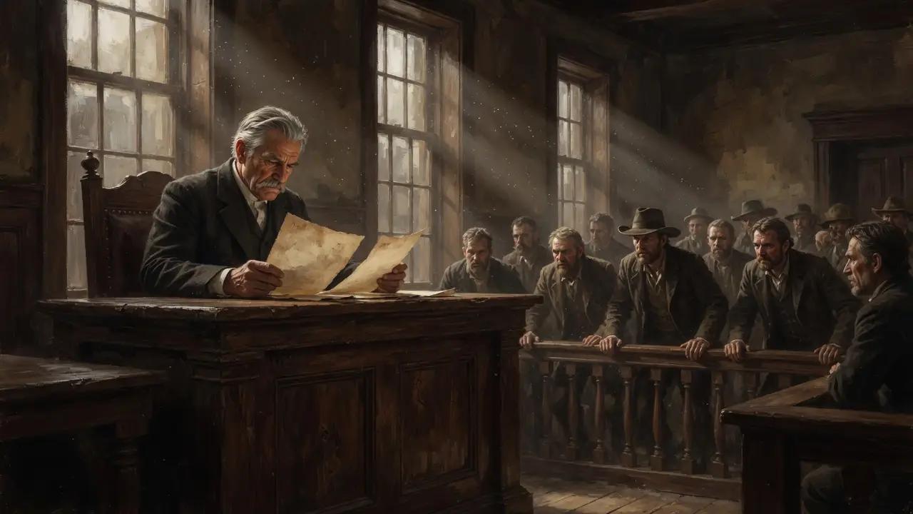 1880s frontier courtroom interior illustration 1880s frontier courtroom interior illustration