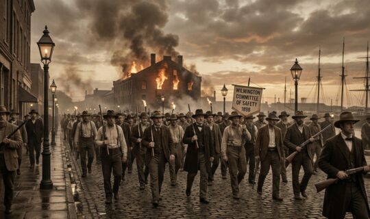 Wilmington 1898 Men marching down street