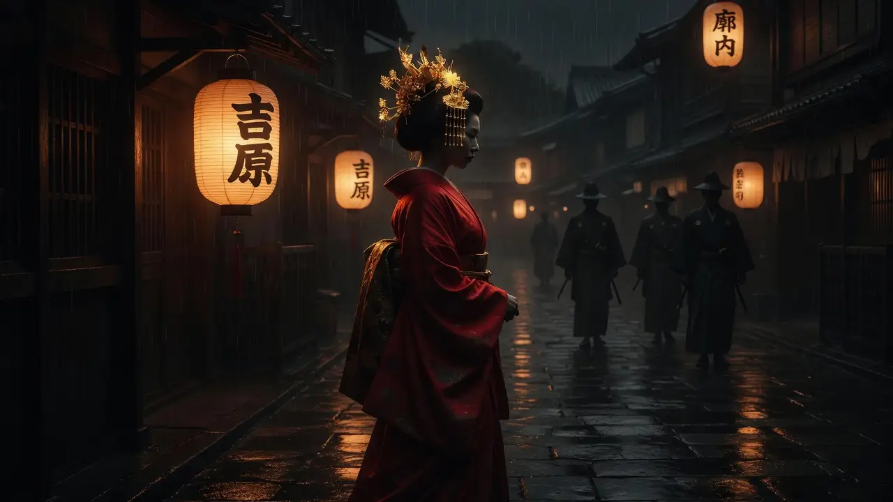 courtesan in the Yoshiwara district sumptuary courtesan in the Yoshiwara district
