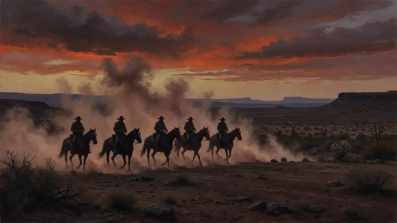 five riders on horseback wild west five riders on horseback wild west