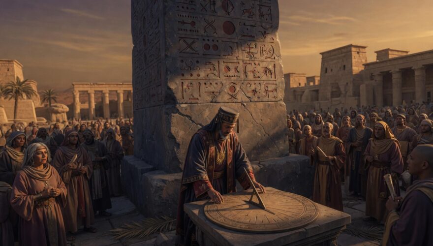 high priest adjust a ceremonial sundial How Kings, Priests, and Empires Weaponized Calendars