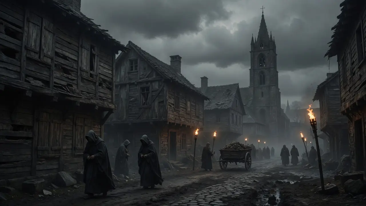 medieval European street during the plague medieval European street during the plague