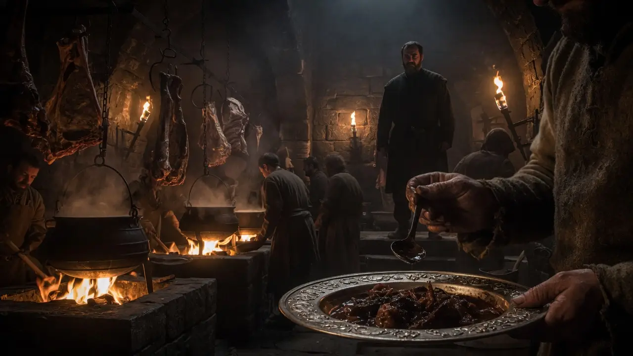 medieval palace kitchen interior