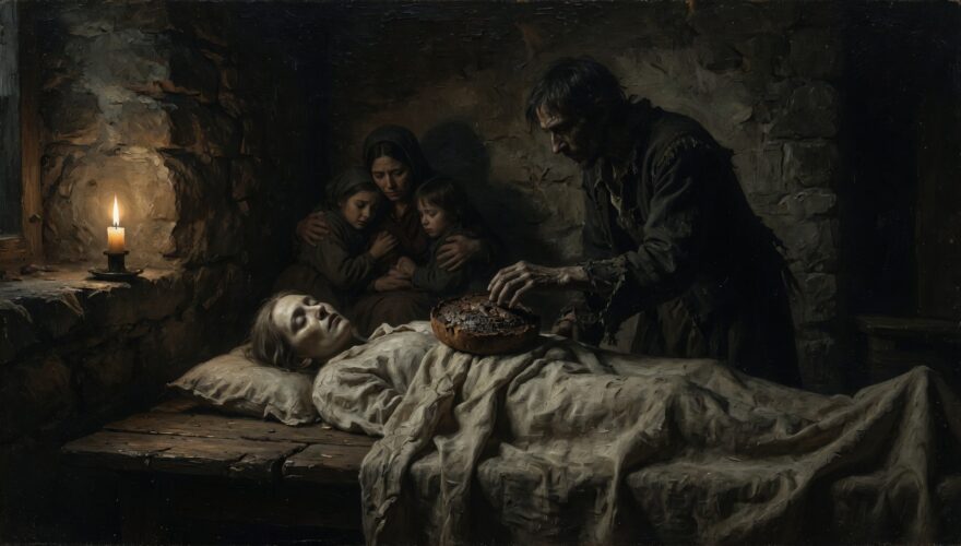 sin eater in 18th century cottage interior The Sin Eater: Origins of a Forgotten Funeral Tradition