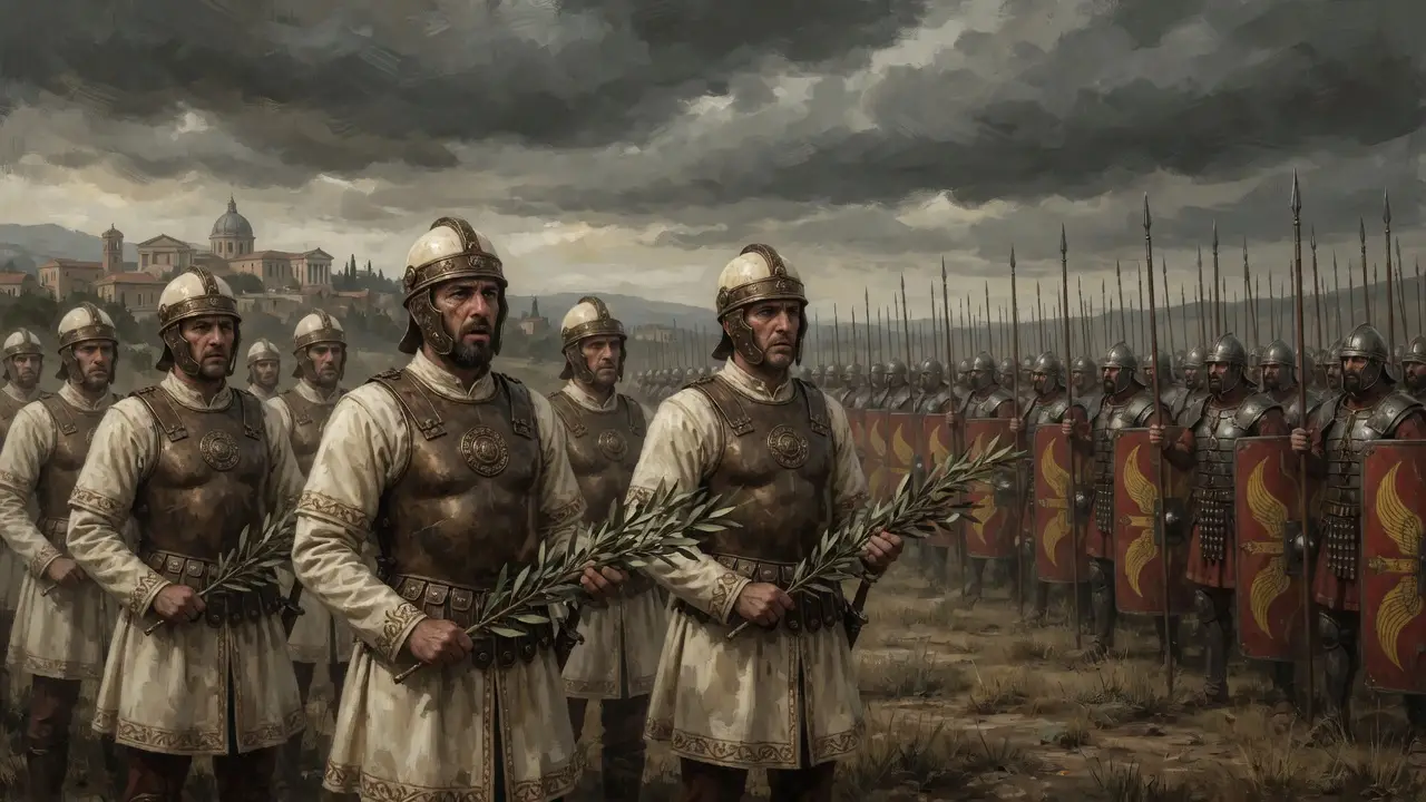 Praetorian Guard soldiers standing unarmed Praetorian Guard soldiers standing unarmed
