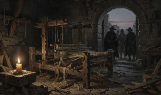 medieval weaver workshop interior