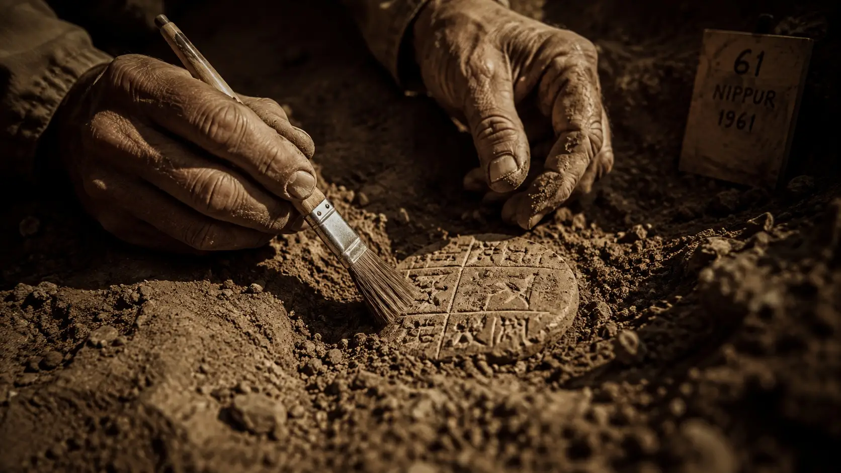 archaeologist hands carefully brushing archaeologist hands carefully brushing